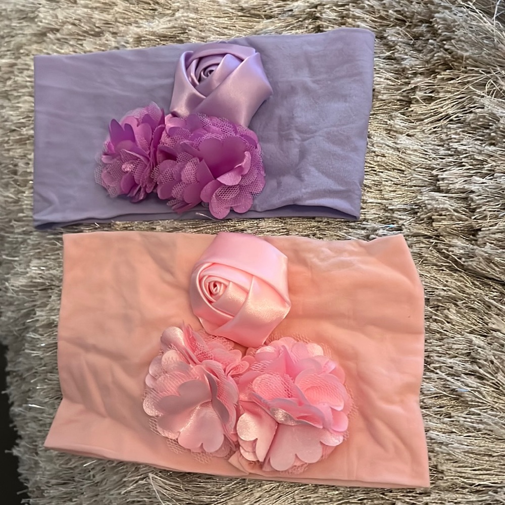 Set of 2 baby flower headbands